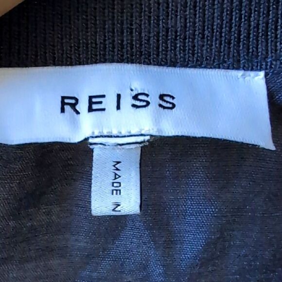 Reiss Hemp Linen Sleeveless Drop WaistShirt Midi Dress Navy  Size Small - Picture 3 of 13